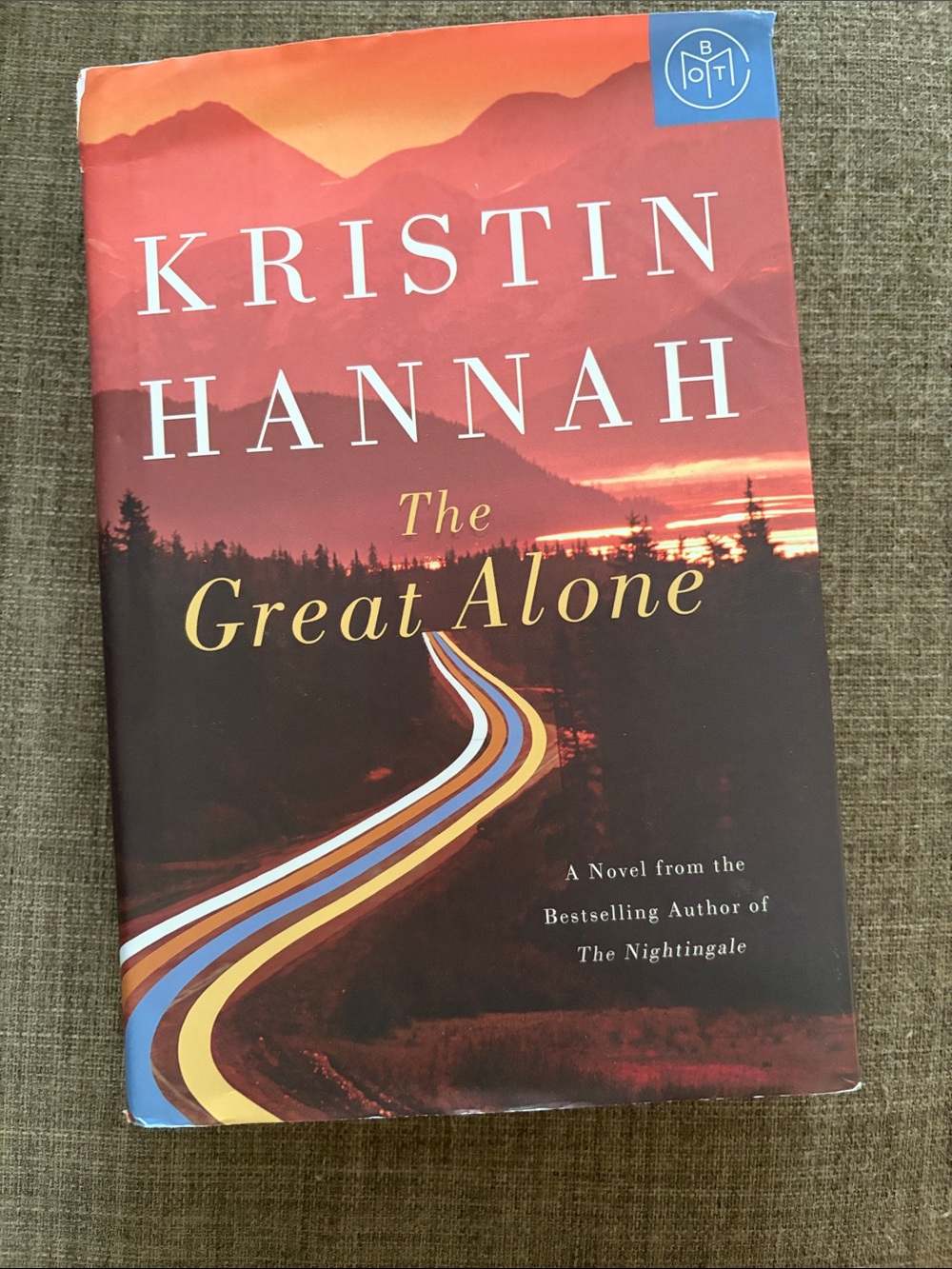 Kristin Hannah "The Great Alone" Hardcover Novel - Red Sunset Cover